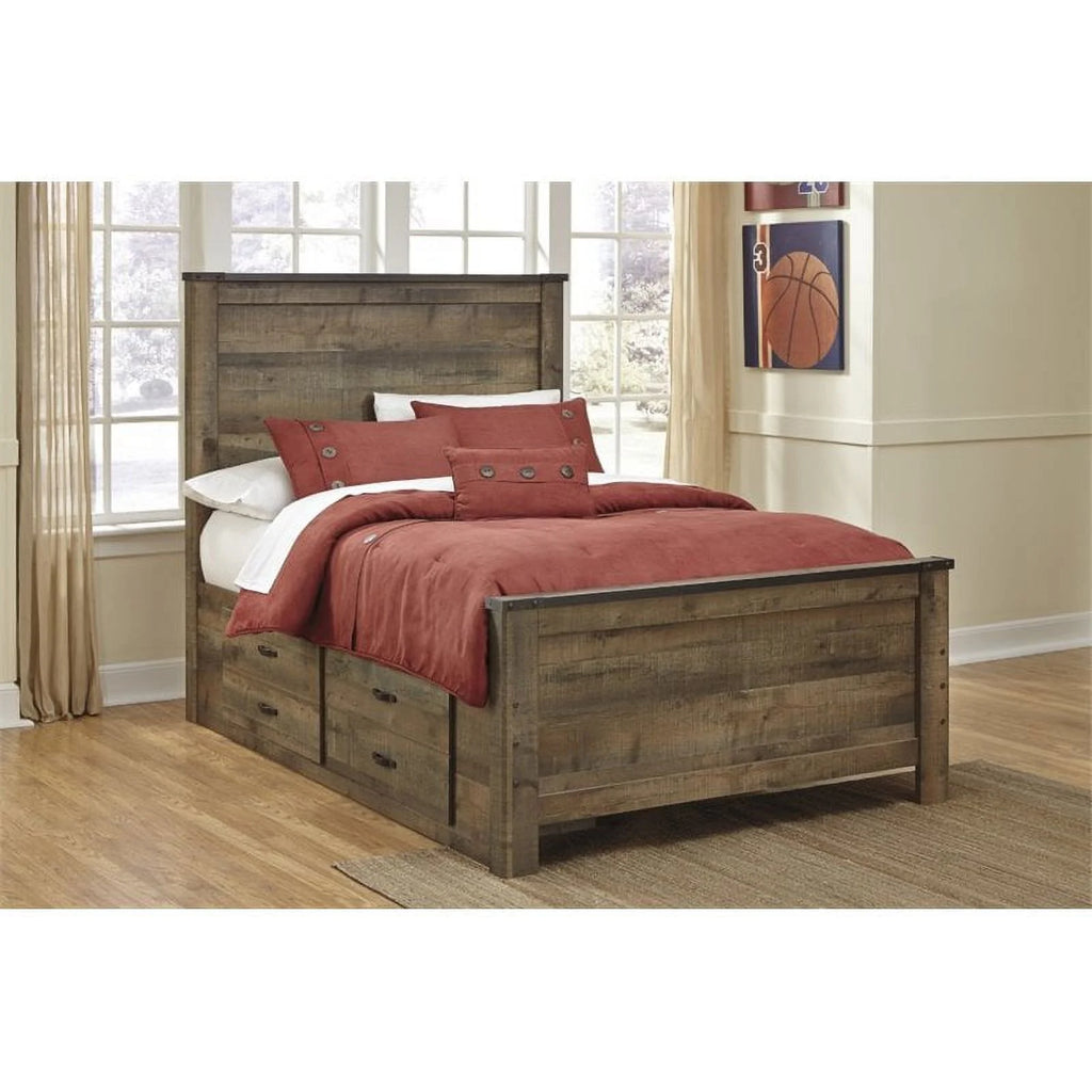Brown Full Panel Bed with Underbed Storage Z692