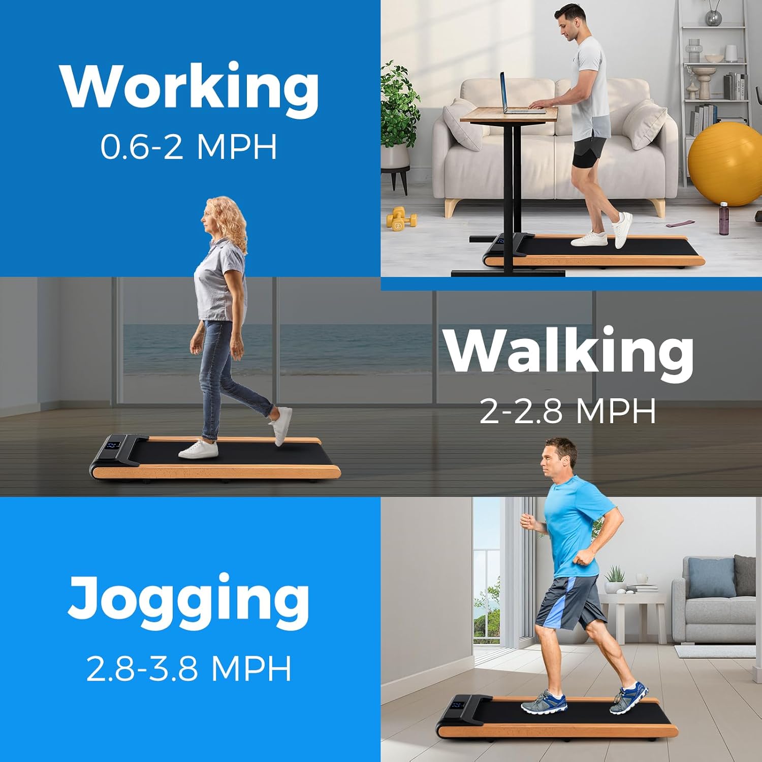 Walking Pad Treadmill with Remote Control and LED Display O77982