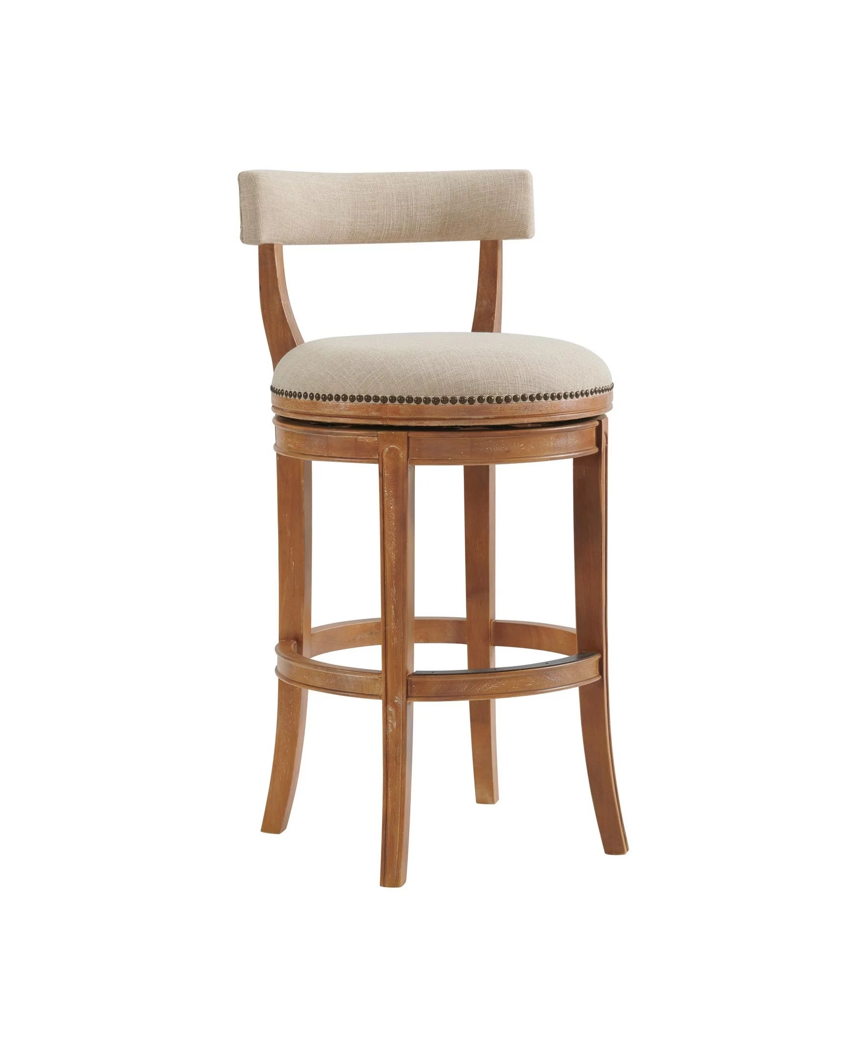 Weathered Brown and Beige Swivel Bar Stool A757177