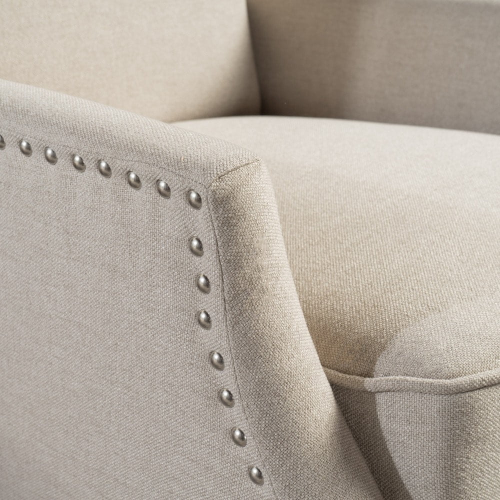 Taupe Tweed Wingback Pushback Recliner W141694