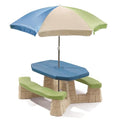 Blue & Green Kids Picnic Table with Removable Umbrella L9185