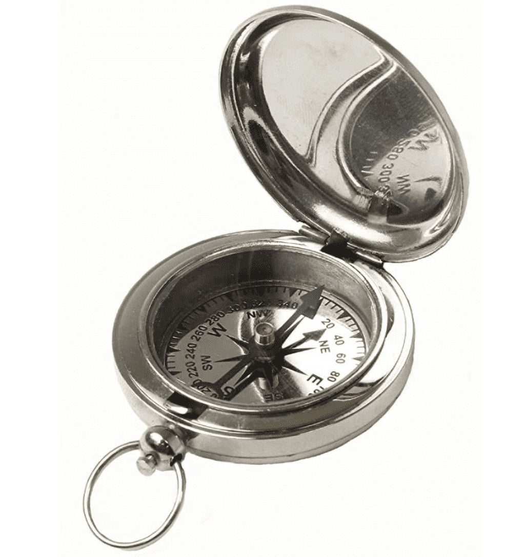 1 3/4" Chrome Plated Pocket Compass M496924