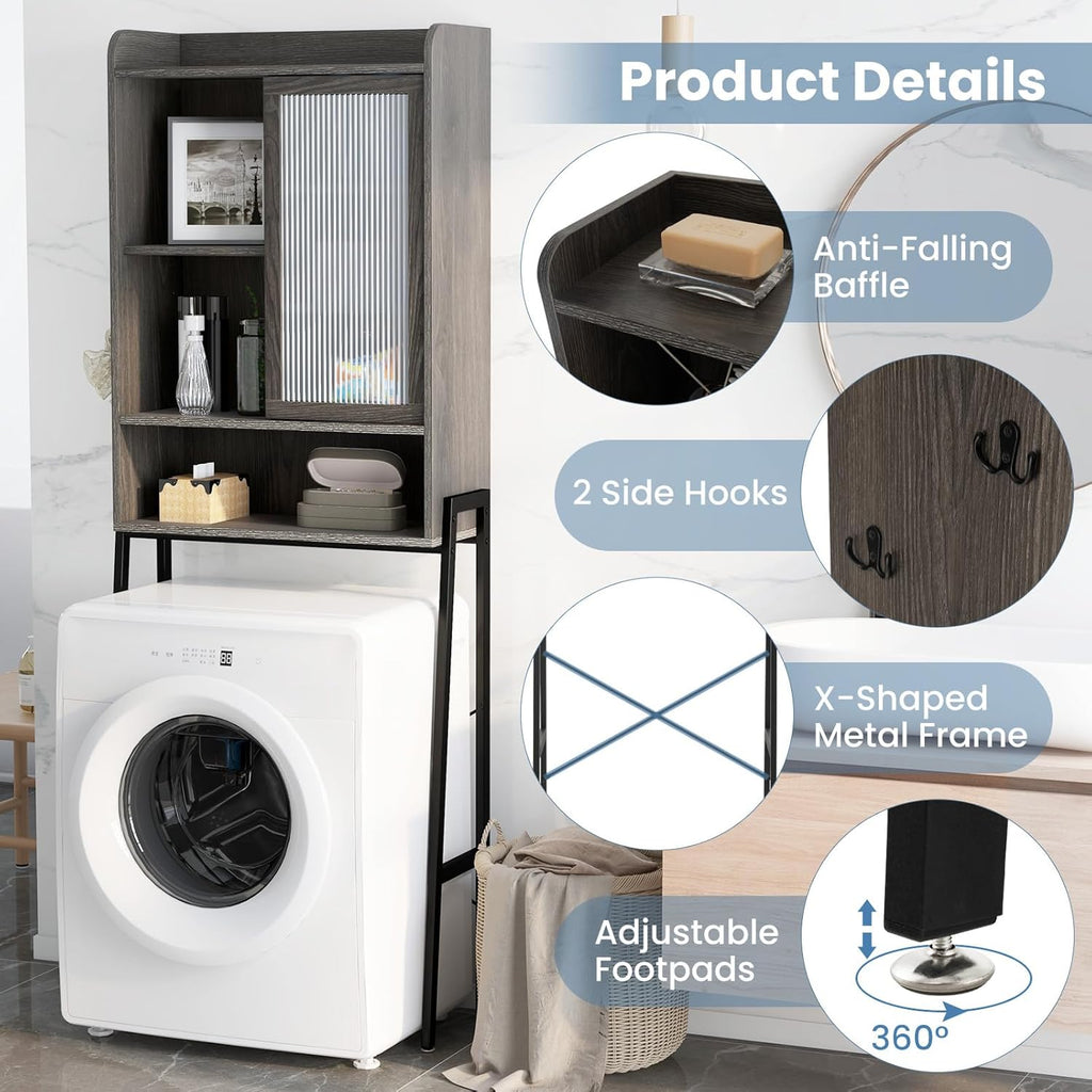 Over The Toilet Storage Cabinet with Sliding Door N991807