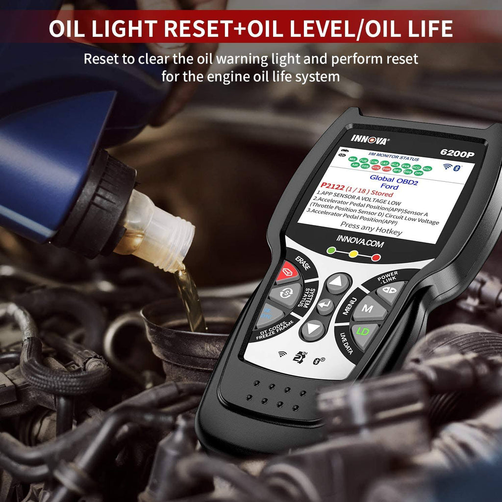 ABS Srs OBD2 Scanner Code Reader with Battery Reset Oil Light Reset R624333