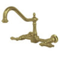 Polished Brass Wall Mount Kitchen Faucet W628