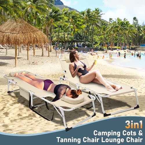 Heavy Duty Outdoor Folding Lounge Chair with Mattress K608804