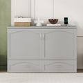 Gray Queen Size Murphy Bed with Storage Drawers P963
