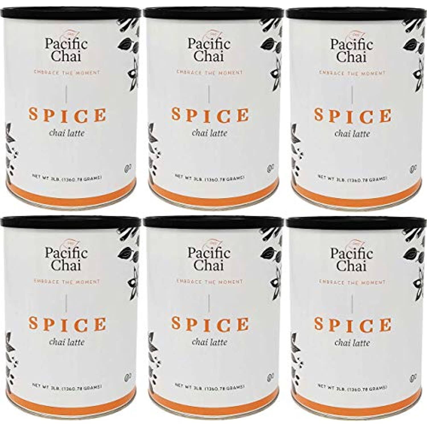 Chai Latte Instant Powdered Mix, 3 Pound Canister (Pack of 6) O787