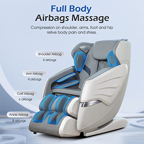White Full Body Massage Recliner Chair J5574