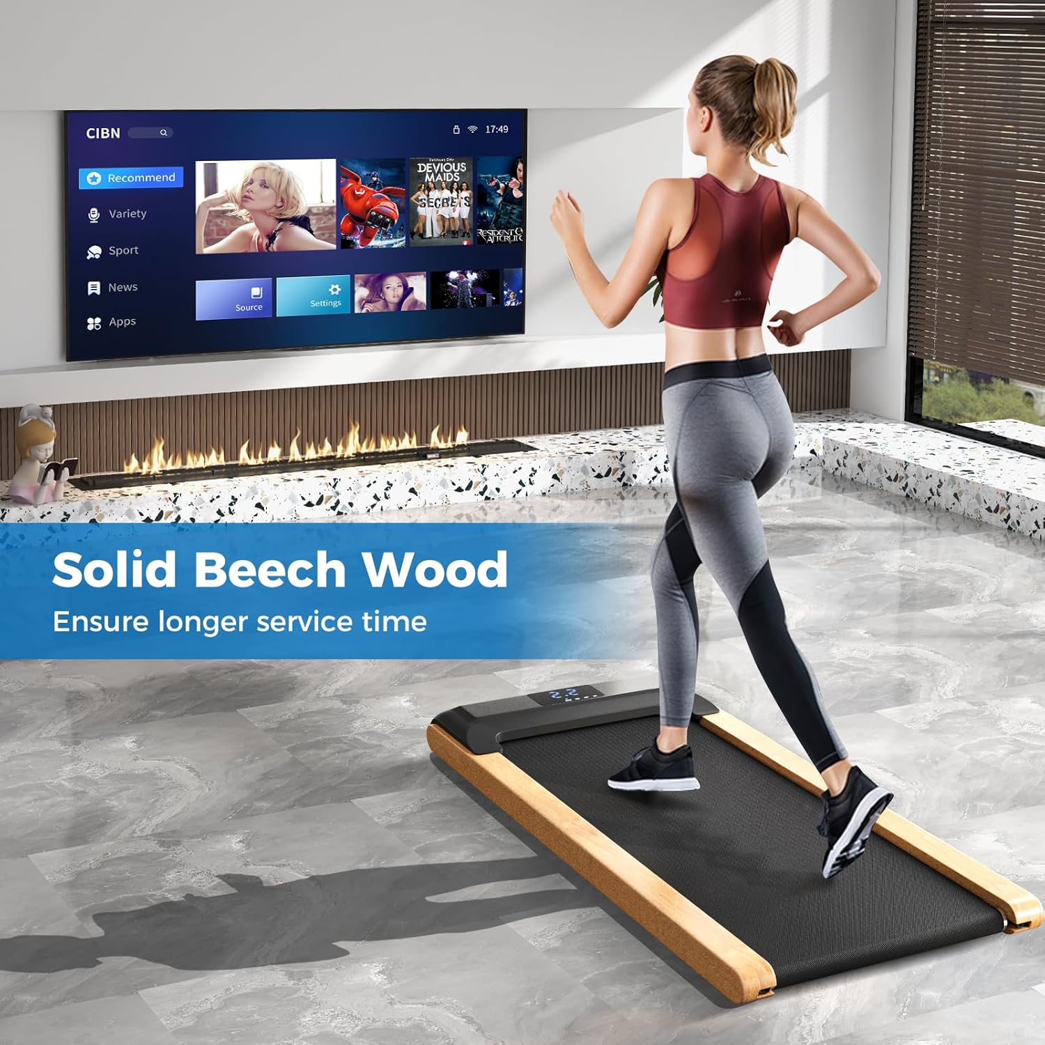 Walking Pad Treadmill with Remote Control and LED Display O77982