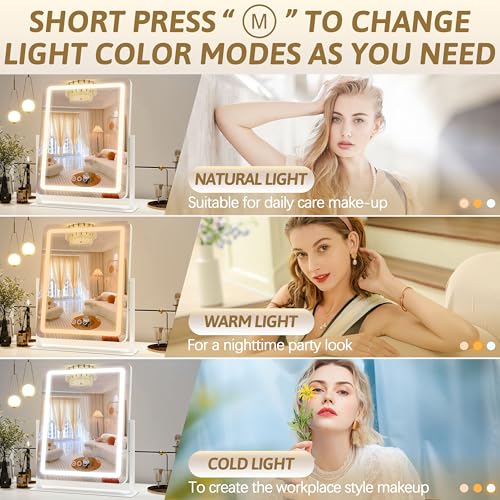 12.6"×15" LED Lighted Vanity Mirror with Dimmable 3 Modes Light E91874