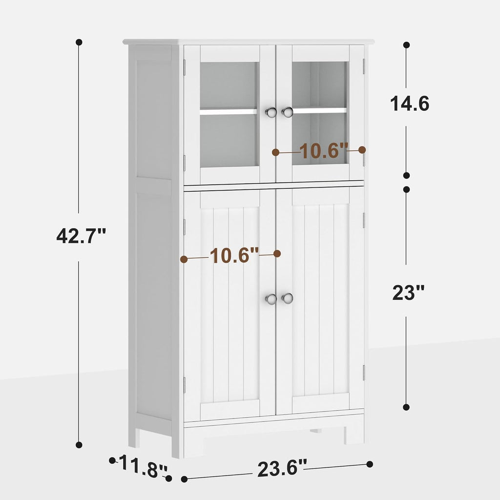 White Freestanding Kitchen Pantry Storage Cabinet C6967