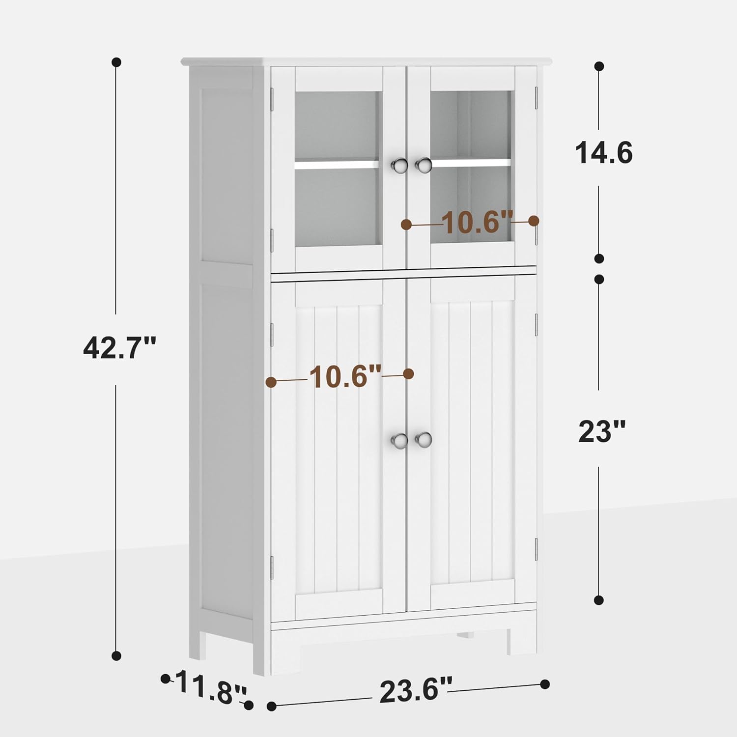 White Freestanding Kitchen Pantry Storage Cabinet C6967