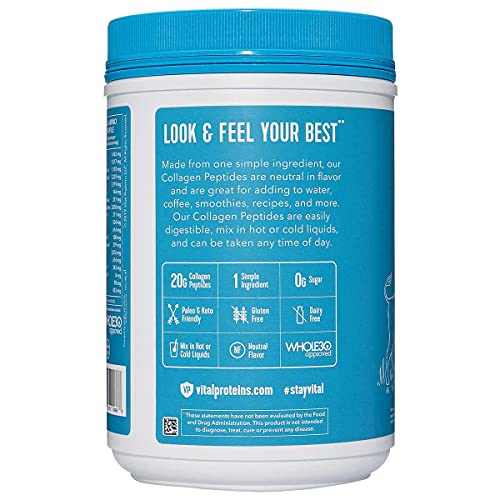 Unflavored Collagen Peptides Dietary Supplement, 24 Oz U2387