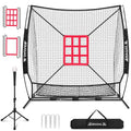 7x7 ft Baseball & Softball Practice Net with Bow Frame, Carry Bag P403