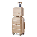 20" Carry On Luggage and 14" Mini Cosmetic Cases Travel Set Lightweight Polypropylene Hardside Suitcase with TSA Lock YKK Zipper Spinner Wheels (2 Piece Set, Ice Blue) Y27825