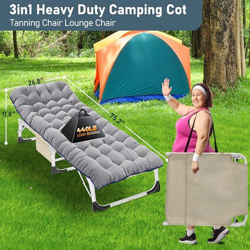 Heavy Duty Outdoor Folding Lounge Chair with Mattress K608804