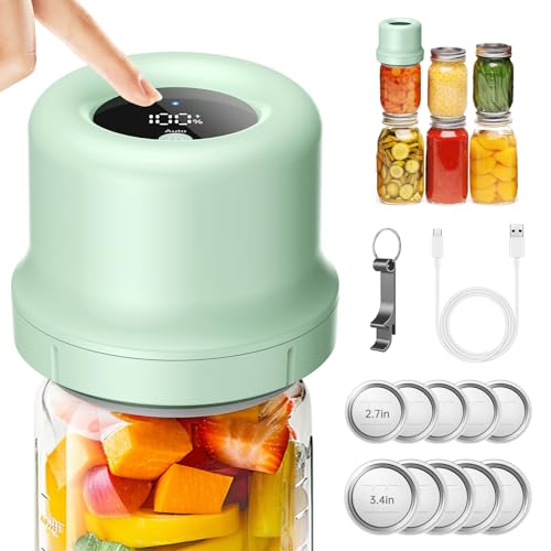 Electric Mason Jar Vacuum Sealer with Wide and Regular Mouth Mason Jar Lids J752