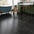 17-Pack 6"x36" Black Wood Luxury Vinyl Plank Flooring Peel and Stick Tiles Q126697