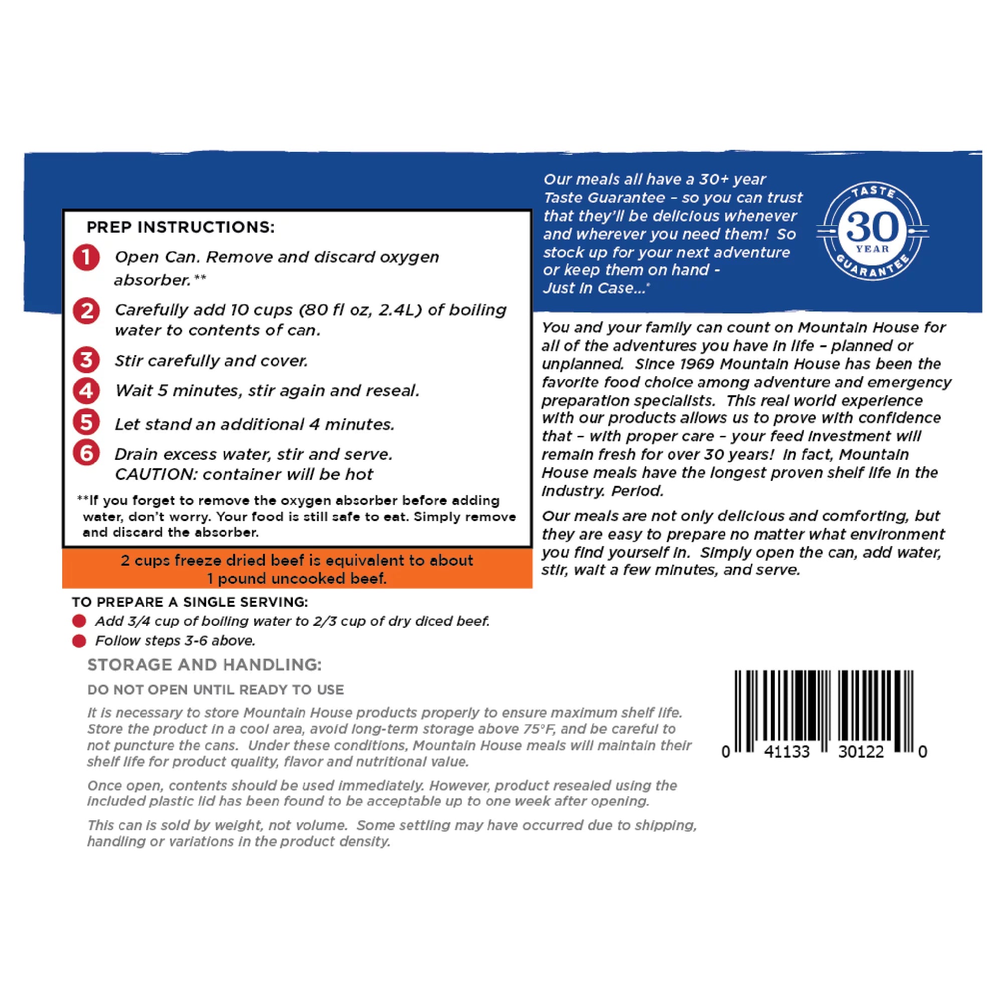 Diced Beef Freeze Dried Food #10 Can G5135
