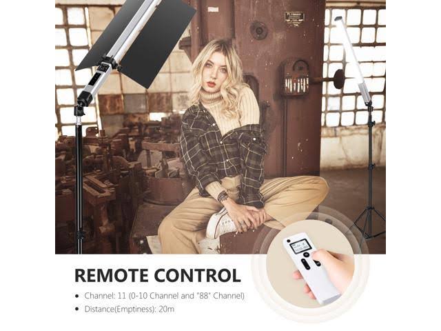 Light Wand Handheld LED Video Light Stick Photography Lighting Kit with Barndoor Remote Control Carry Bag W532495