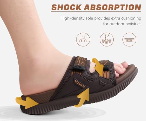 Mens Orthotic Sandals Athletic Recovery Sport Slides Adjustable Strap Open Toe Walking Sandals W804111