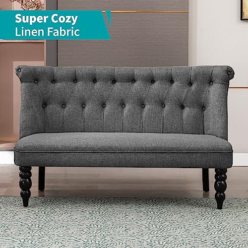 Armless 2 Seater Linen Fabric Loveseat C831