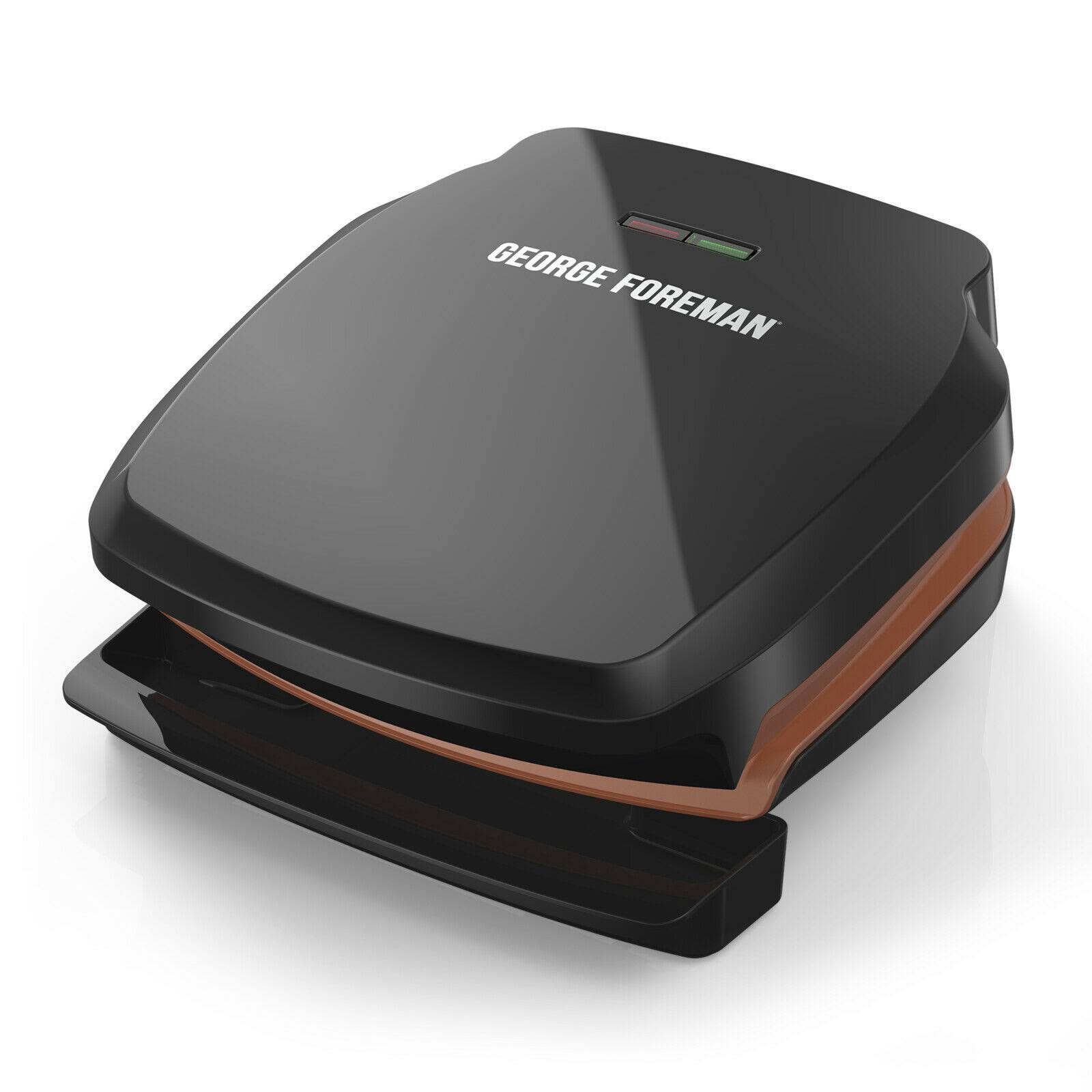 2-Serving Copper Color Electric Indoor Grill and Panini Press Black/Copper R971594