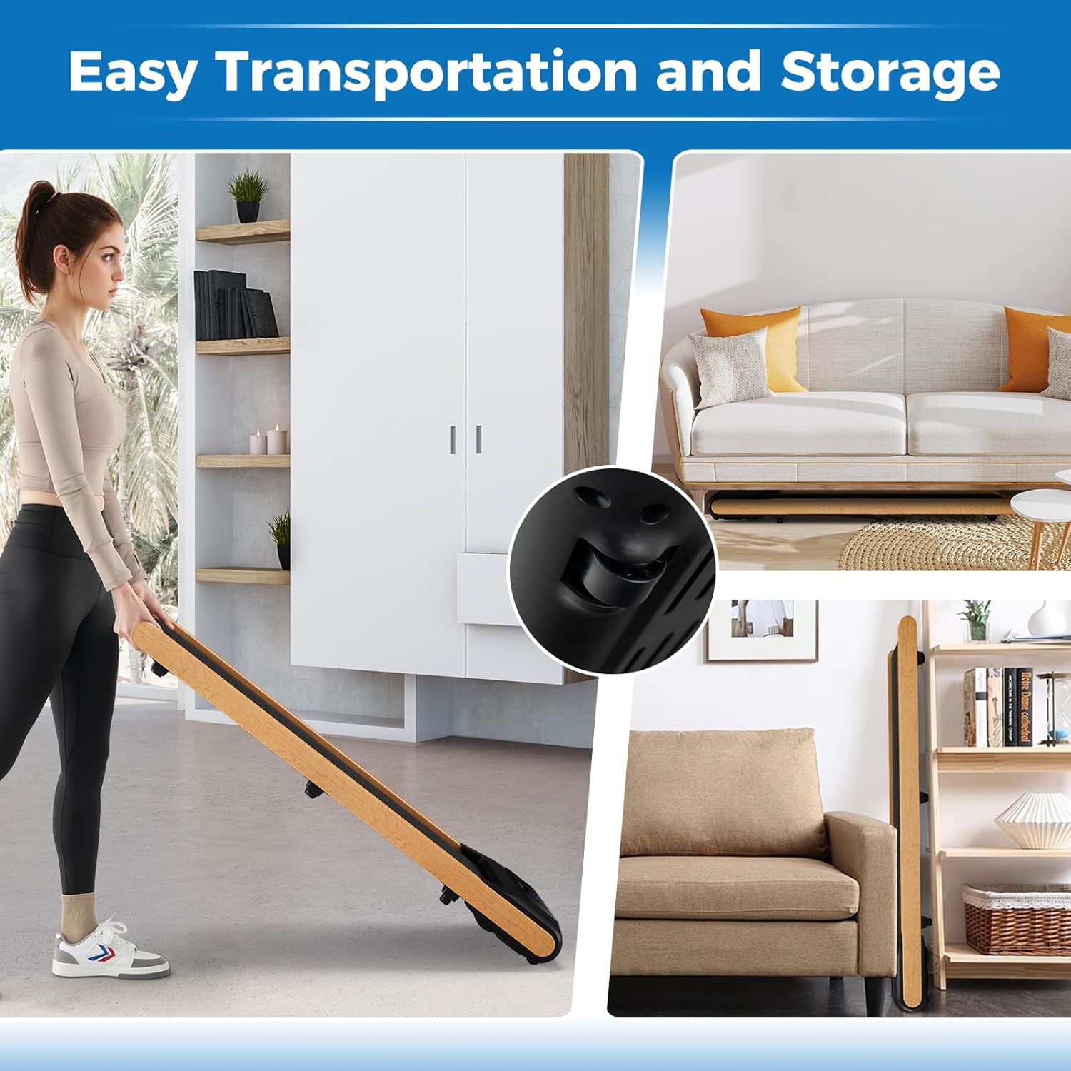 Walking Pad Treadmill with Remote Control and LED Display O77982