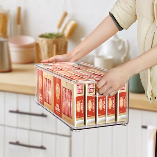 2 Pack Deep Freezer Organizer Bins, Stackable Chest Freezer Storage Bins, Food-Grade Plastic C1526