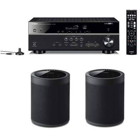 Black 5.1-Channel Network AV Receiver with 2 Wireless Speakers L121358
