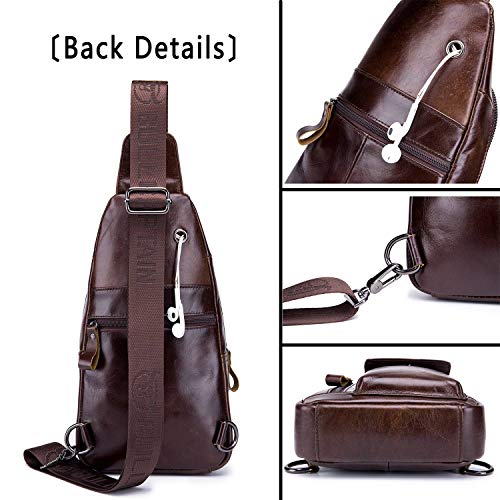 Mens Leather Crossbody Sling Bag D620