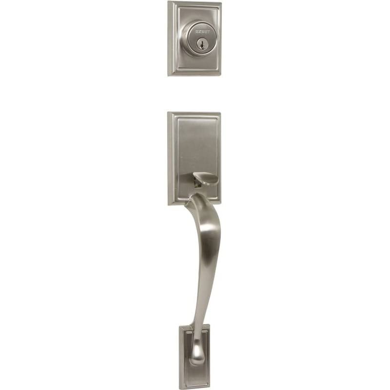 Double Cylinder Door Handle Set Satin Nickel A620
