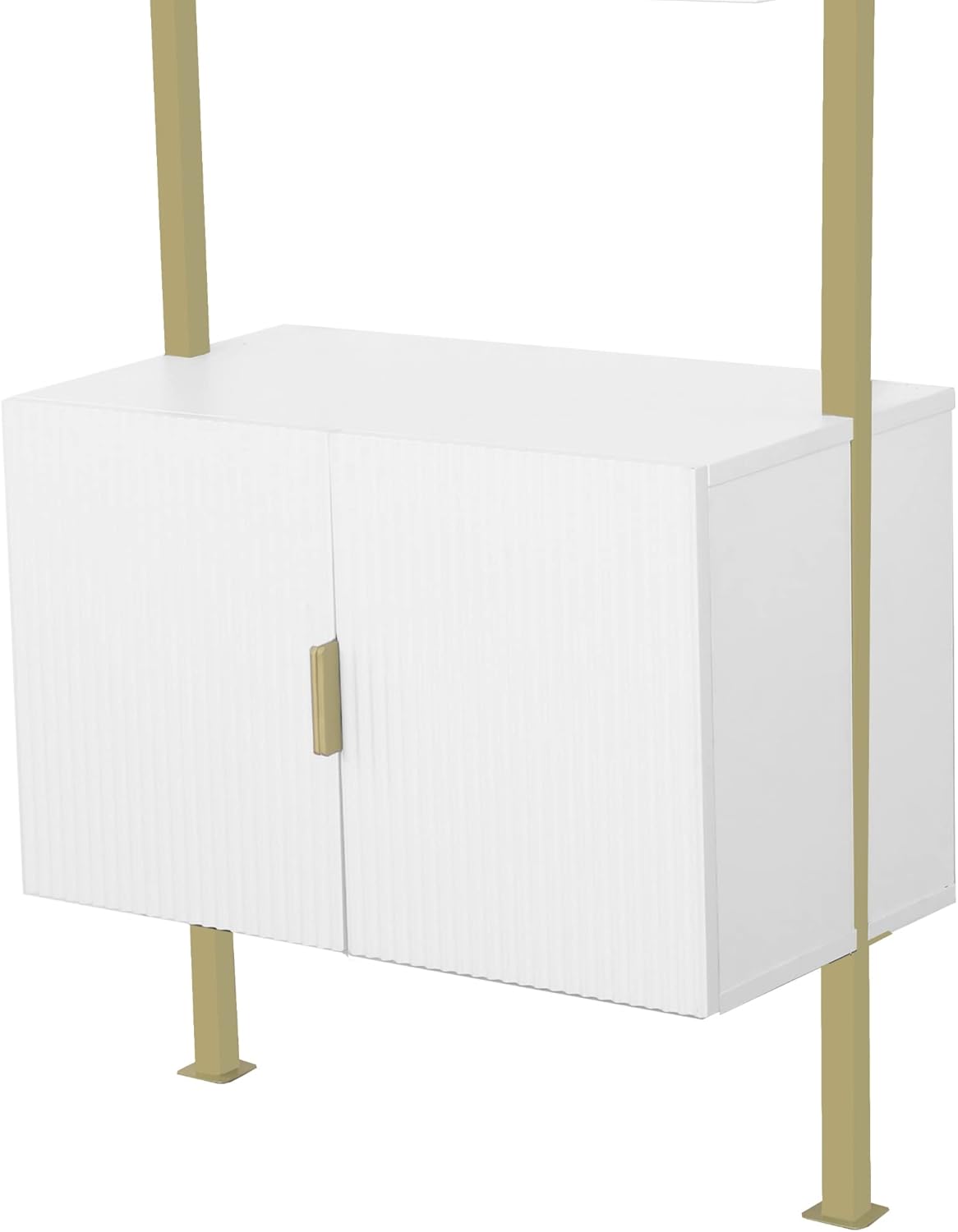 White Open Shelves Bookcase with Cabinet, Set of 2 L166407