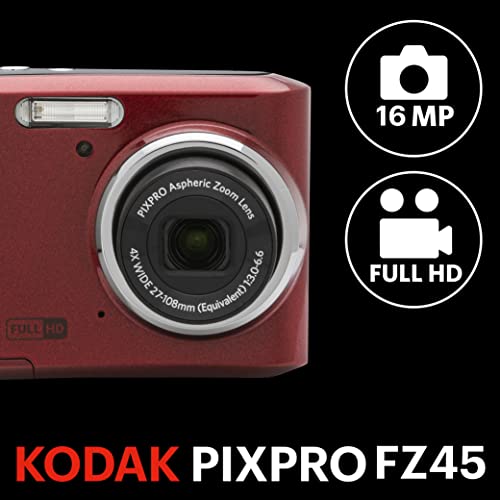 16MP Digital Camera with 4X Optical Zoom 27mm Wide Angle and 2.7" LCD Screen (Black) K129