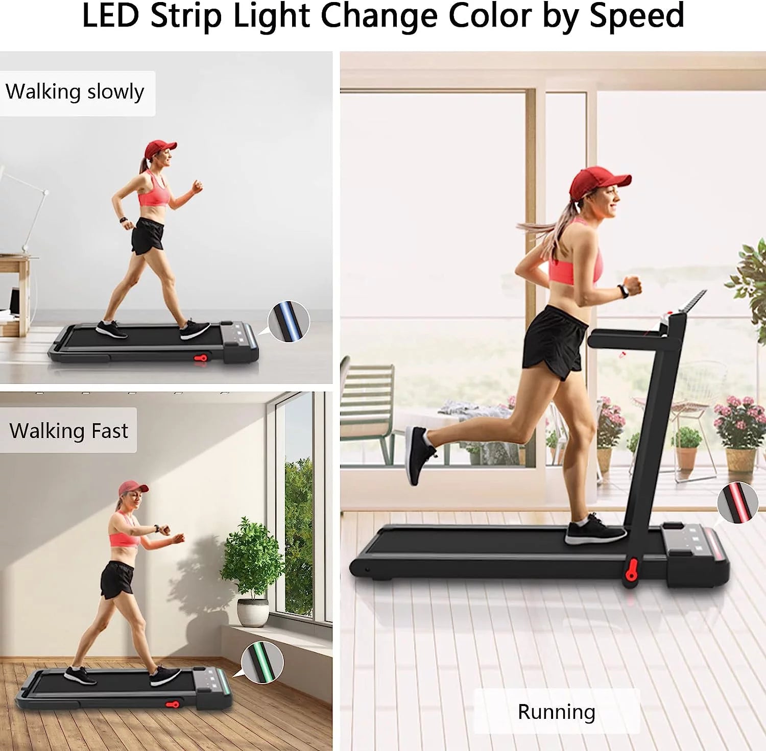 2 in 1 Folding Portable Under Desk Treadmill with Remote Control Y7017