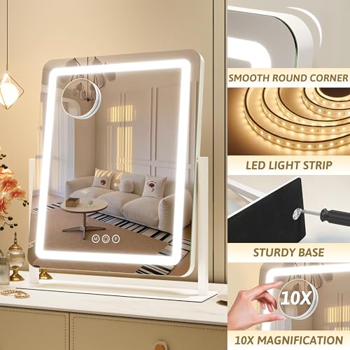 12.6"×15" LED Lighted Vanity Mirror with Dimmable 3 Modes Light E91874