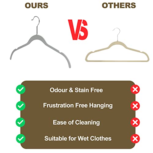 White 50 Pack Non-Velvet Plastic Heavy Duty Clothes Hangers with Chrome Swivel Hook D1317