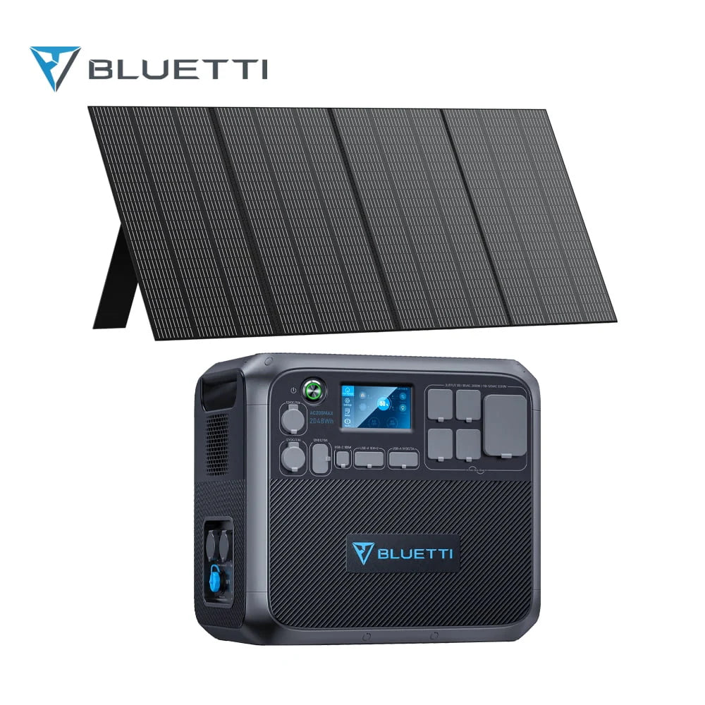 Portable Power Station with Solar Panel, 2048Wh Solar Generator, 2200W AC Output E640