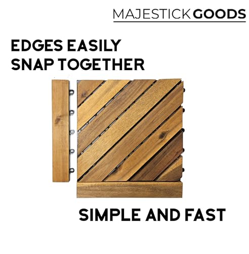 12 x 12 Acacia Hardwood Outdoor Flooring Edge Straight 8 pack B716802