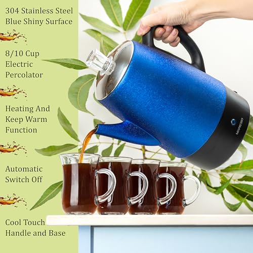 Stainless Steel 10 Cup Electric Coffee Percolator Q633