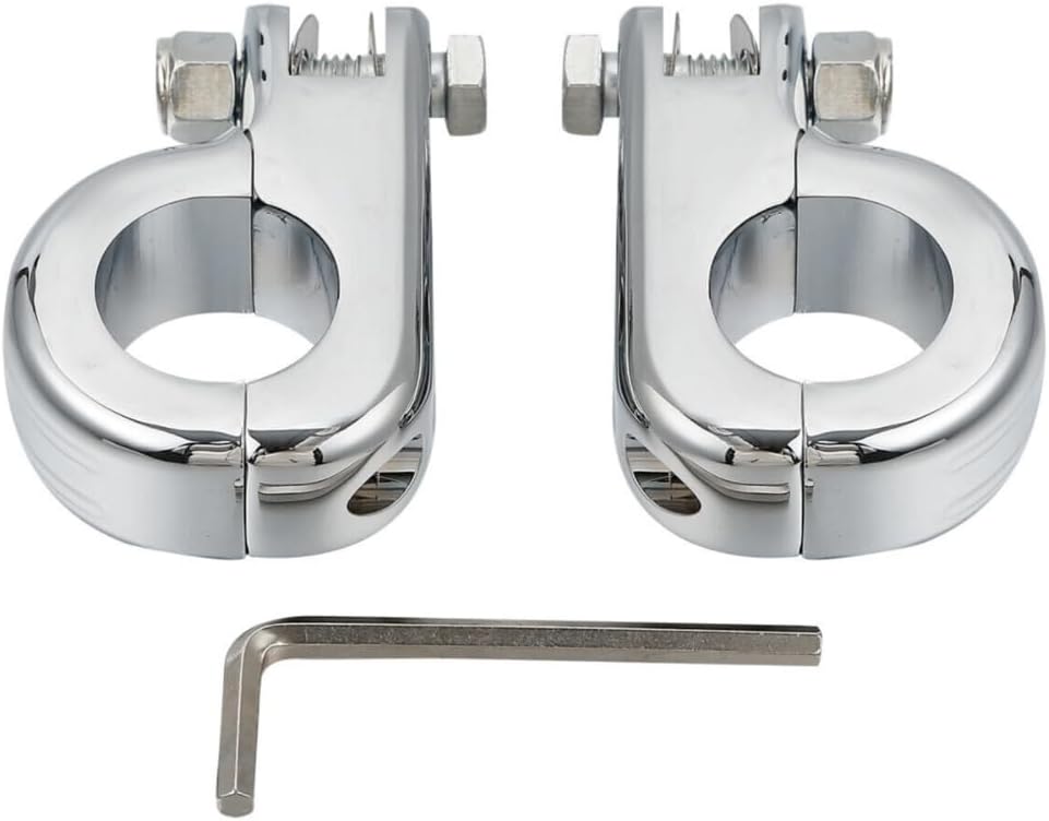 1-1/4" 32mm Chrome Aluminum Motorcycle Engine Guard Foot Pegs Mount D49283