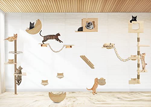 75 Inch Solid Wood Cat Tree Y9394