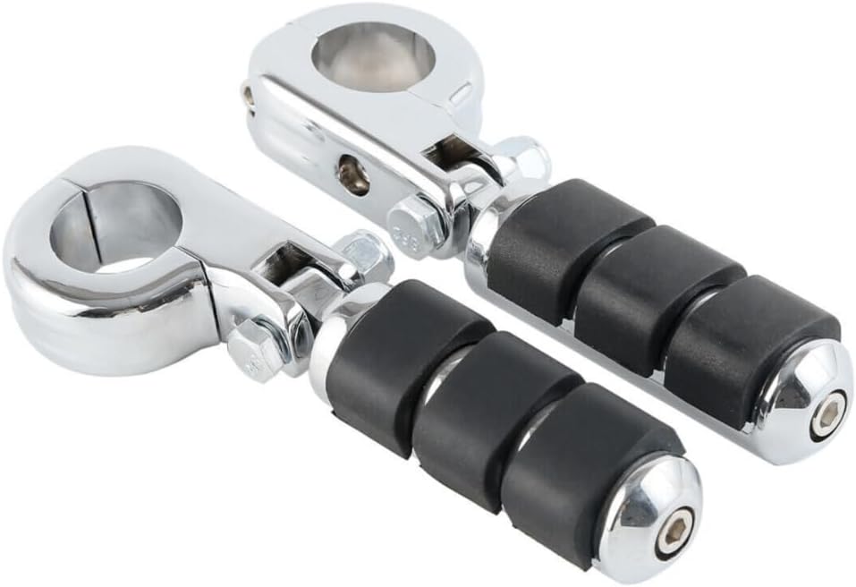 1-1/4" 32mm Chrome Aluminum Motorcycle Engine Guard Foot Pegs Mount D49283