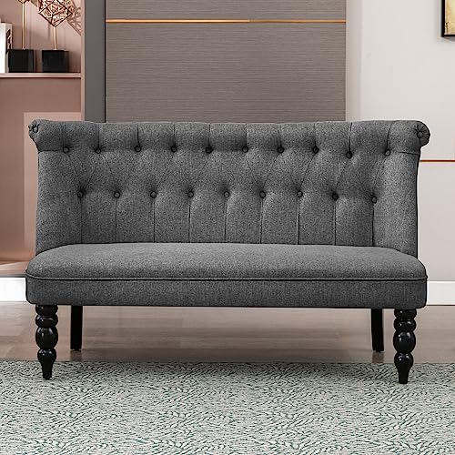 Armless 2 Seater Linen Fabric Loveseat C831