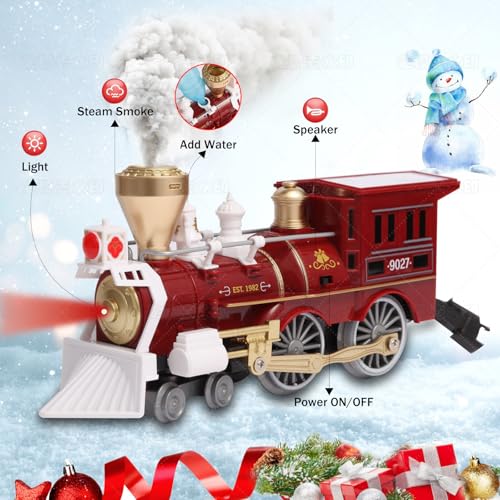 Christmas Train Set with Remote Control, Sounds, Lights and Smoke A56673