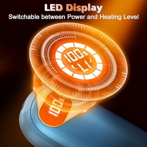 Hand Warmers Rechargeable 2 Pack with Dual-Sided Heating, LED Display & Flashlight D840631