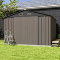 10 x 10 ft Outdoor Storage Metal Shed, Brown G85295