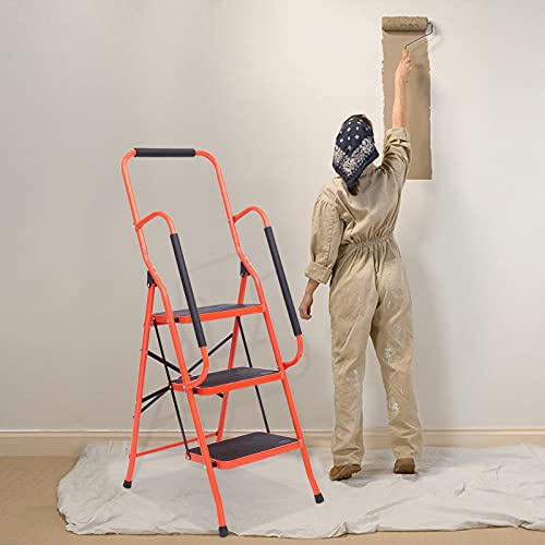 Black 2 Step Folding Ladder with Handrails R70010