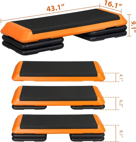Adjustable Aerobic Stepper with 4 Risers W8435